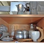 Collection of aluminium 1960's storage cans and pots and other Kitchenalia