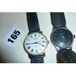 Two vintage gentleman's wrist watches, a Smiths Deluxe with black face, c. 1950's and a Rodania