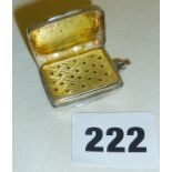 Silver fob vinaigrette, hallmarked for Chester 1833, maker H & T