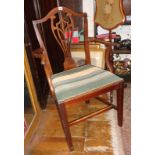 19th century Hepplewhite style open armchair