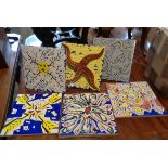 Set of six ceramic tiles - "La Suite Catalane", designed by celebrated Surrealist artist Salvador