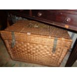 Old wickerwork trunk