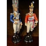 Royal Worcester figures: Officer of the 29th Foot (Worcestershire Regiment) and Officer of the