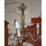 Three-branch glass chandelier