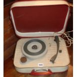 A Fidelity portable record player in vinyl suitcase