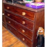 19th century mahogany chest of four graduated drawers