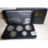 Royal Mint cased set of the 2008 Family Silver Collection, containing five sterling silver coins,