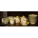 Japanese eggshell porcelain teaset in the 'Thousand Flowers' pattern, (12 cups and saucers, some A/