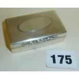 Victorian solid silver snuff box, hallmarked for Birmingham, 1885, maker George Unite, approx 2oz