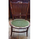 Edwardian inlaid mahogany stick-back nursing chair