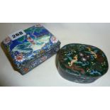 Chinese enamel box and a Cloisonné box