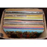 Box of vinyl LP's including Beatles and Stones