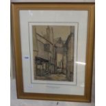 Ink and wash drawing by Mary WILLIAMS, R.W.A. of Cainglaze Place, St Ives