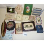 Antique and vintage sewing items, needlecases etc