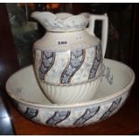 Victorian jug and basin, "Chatsworth" pattern