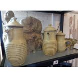 Studio Pottery: Twelve pieces of Charmouth Pottery including 'Monk' wine jug, three lidded jugs