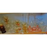 Shelf of assorted glassware