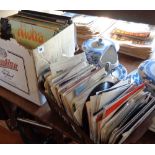 Box of assorted vinyl LP's and singles