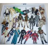 Good collection of 17 vintage Star Wars action figures with accessories, most signed as 'LFL' with a