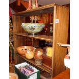 Mahogany open bookshelves