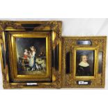 A framed oil on board depicting a gentleman in period dress, unsigned,