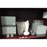 Three boxes containing a set of six Majestic by Zawiercie Crystal drinking glasses,