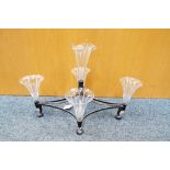 A good quality silver plate and glass epergne approx 32cms (h)