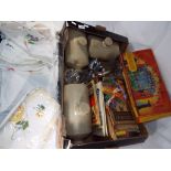 a good mixed lot to include three stoneware ceramic foot warmers,
