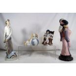 Lladro - Three ceramic figurines comprising # 5448 'Naptime',