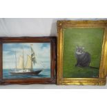 An oil on canvas depicting a nautical scene signed by the artist Daniel lower right,