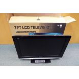 A 32" Panasonic LCD TV model # TX-32LXD85 contained in a box.