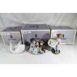 Lladro - Three boxed Lladro figurines to include # 5456 'New Playmates',