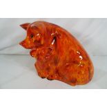 Anita Harris - A large figurine of a pig and piglet by Anita Harris, approx 22cm (h),