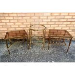 Three brass and glass occasional tables (3) Est £20 - £40
