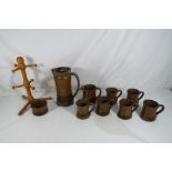 A Chesterton Oxon coffee set, comprising cups, cream jug, sugar bowl and similar.