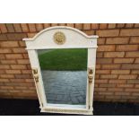 A good quality over mantle mirror with a marble style effect with gilded highlights,