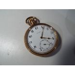 A yellow metal cased pocket watch, the case by Dennison,