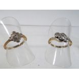 A lady's vintage ring, stone set, marked 9ct plat, size L½ approx weight 1.