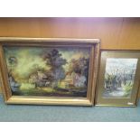 An oil on canvas depicting a rural scene signed lower right by the artist Lucas,