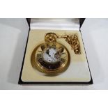 Mount Royal - a twenty four hour Moondial plated half hunter pocket watch by Mount Royal with