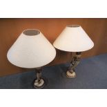 Two ornate table lamps