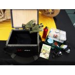Angling - a Maber MX250 fishing box with cushioned seat containing a pair of Ron Thomson fishing