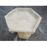 Garden - a hexagonal reconstituted stone bird bath Est £20 - £40