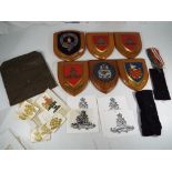 Military Collectables - a good collection of six military wall plaques to include Manchester