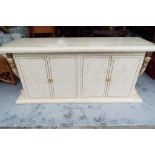 A marble effect sideboard with four doors approx 82cm x 108cm x 51cm