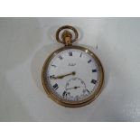 A yellow metal cased pocket watch, the case by Dennison,