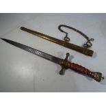 WW2 Nazi Kriegsmarine Dagger With Etched Blade By Alexander Coppel GmbH (Alcoso),