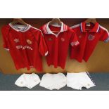 Football Shirts - three shirts with shorts,