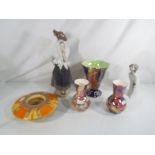 A lot to include a Nao figurine, a Lladro figurine, a Shelley Harmony mushroom vase,