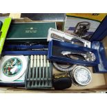 A good mixed lot to include a quantity of United Cutlery of Sheffield plated flatware,
